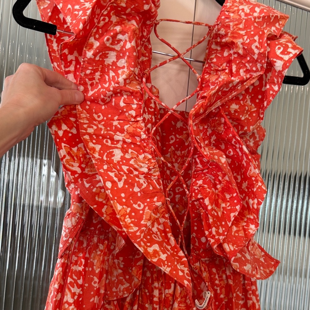 Ulla Johnson Red Floral Maxi Dress - Picture 4 of 7
